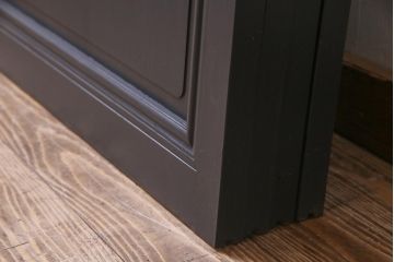 当店オリジナルガラス入り　ペイント家具　シックでモダンなガラス格子戸4枚セット(引き戸、ガラス戸、建具)