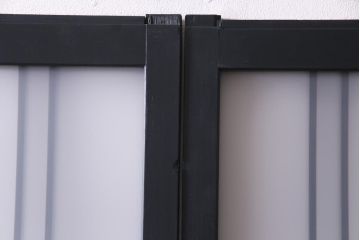 当店オリジナルガラス入り　ペイント家具　シックでモダンなガラス格子戸4枚セット(引き戸、ガラス戸、建具)