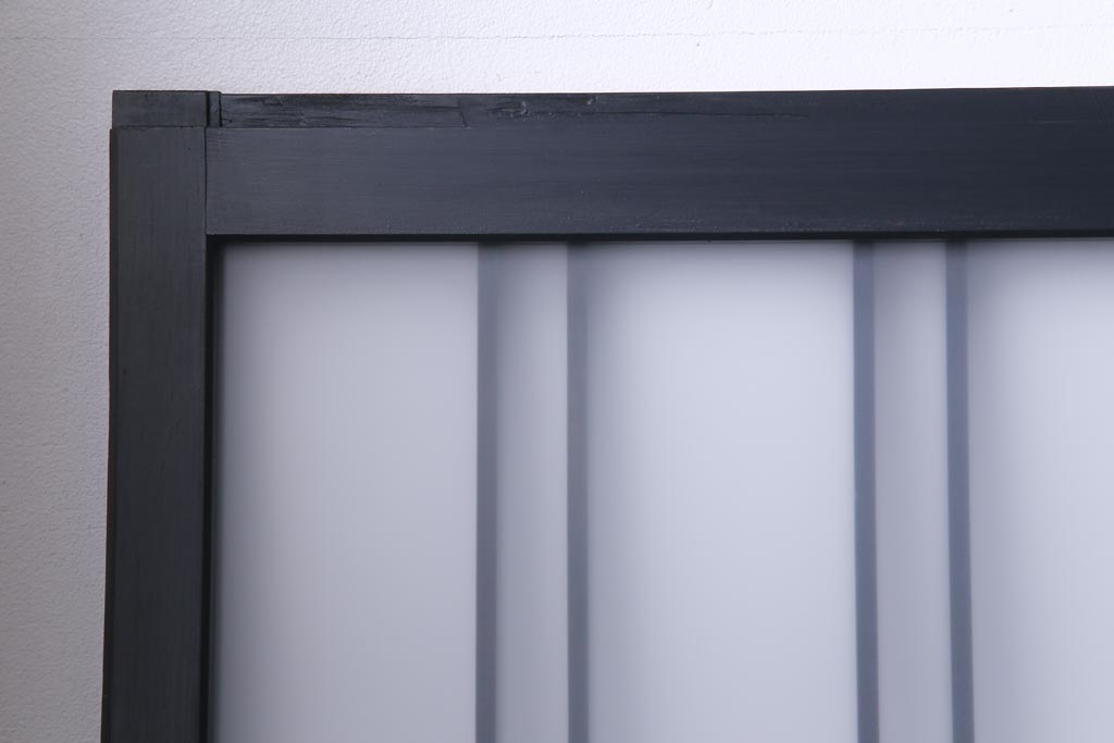 当店オリジナルガラス入り　ペイント家具　シックでモダンなガラス格子戸4枚セット(引き戸、ガラス戸、建具)