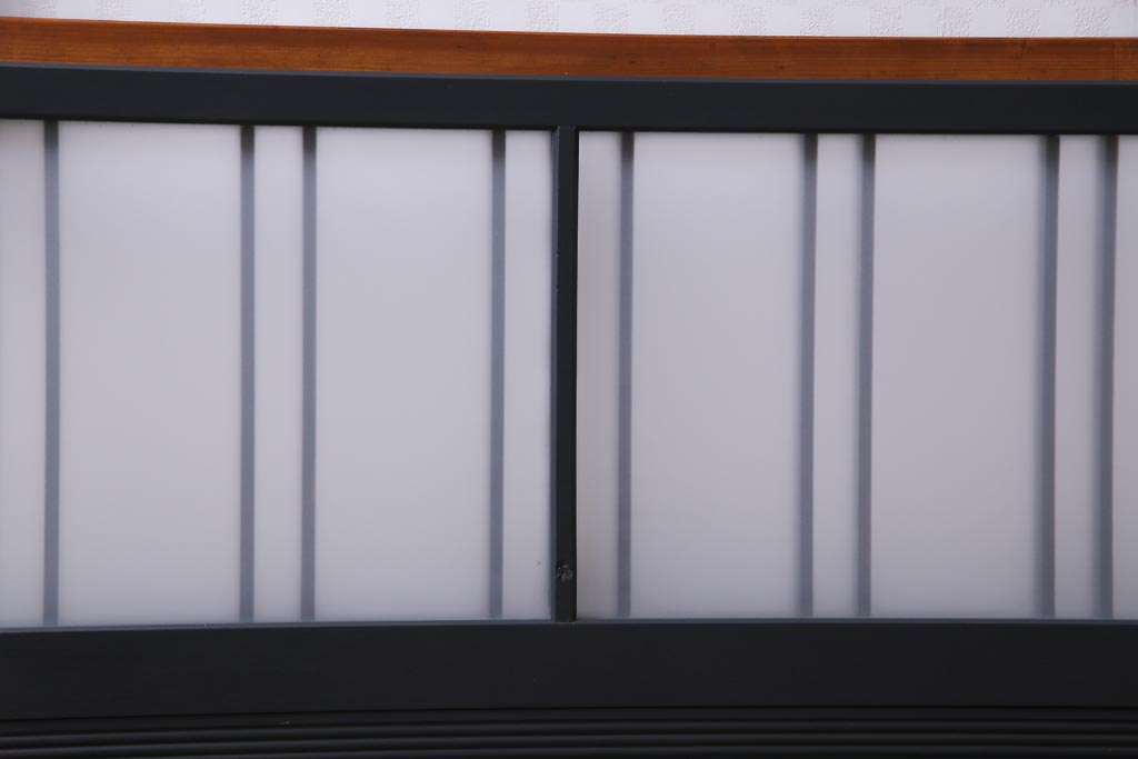 当店オリジナルガラス入り　ペイント家具　シックでモダンなガラス格子戸4枚セット(引き戸、ガラス戸、建具)