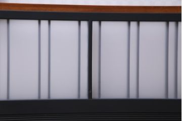 当店オリジナルガラス入り　ペイント家具　シックでモダンなガラス格子戸4枚セット(引き戸、ガラス戸、建具)