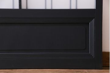 当店オリジナルガラス入り　ペイント家具　シックでモダンなガラス格子戸4枚セット(引き戸、ガラス戸、建具)