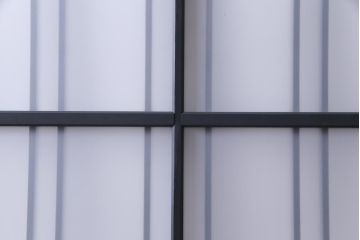 当店オリジナルガラス入り　ペイント家具　シックでモダンなガラス格子戸4枚セット(引き戸、ガラス戸、建具)