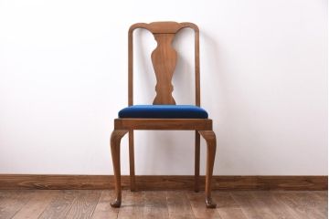 アンティーク家具　イギリスアンティーク　バーチ材　凛とした佇まいが素敵なチェア(ダイニングチェア)(3)