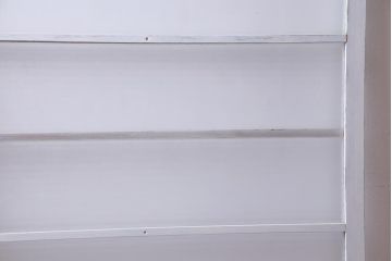 ペイント家具　銀モールガラス入り　レトロでナチュラルなガラス戸1枚(引き戸、建具)