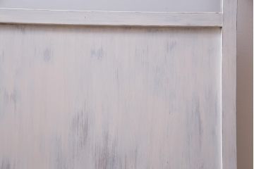 ペイント家具　銀モールガラス入り　レトロでナチュラルなガラス戸1枚(引き戸、建具)