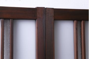 和製アンティーク　ダイヤガラス入り　和の風情感じるガラス戸4枚セット(引き戸、建具)