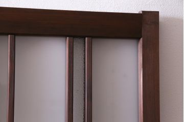 和製アンティーク　ダイヤガラス入り　和の風情感じるガラス戸4枚セット(引き戸、建具)