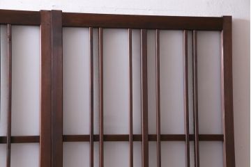 和製アンティーク　ダイヤガラス入り　和の風情感じるガラス戸4枚セット(引き戸、建具)