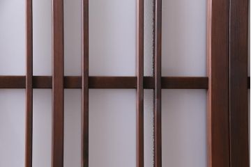 和製アンティーク　ダイヤガラス入り　和の風情感じるガラス戸4枚セット(引き戸、建具)