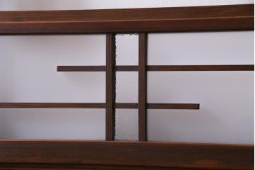 和製アンティーク　ダイヤガラス入り　和の風情感じるガラス戸4枚セット(引き戸、建具)