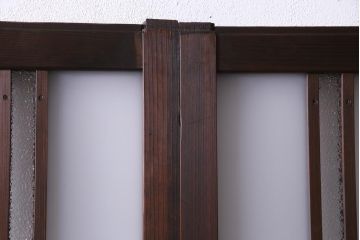 和製アンティーク　ダイヤガラス入り　和の風情感じるガラス戸4枚セット(引き戸、建具)