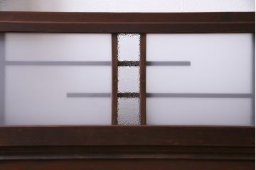 和製アンティーク　ダイヤガラス入り　和の風情感じるガラス戸4枚セット(引き戸、建具)