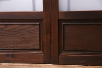 和製アンティーク　ダイヤガラス入り　和の風情感じるガラス戸4枚セット(引き戸、建具)