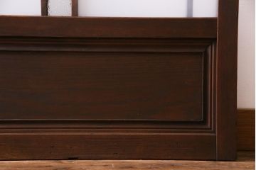 和製アンティーク　ダイヤガラス入り　和の風情感じるガラス戸4枚セット(引き戸、建具)