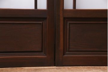 和製アンティーク　ダイヤガラス入り　和の風情感じるガラス戸4枚セット(引き戸、建具)