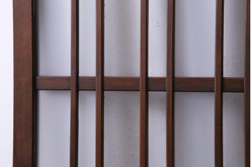 和製アンティーク　星ガラス・すりガラス入り　レトロモダンなガラス戸(引き戸、建具)2枚組