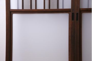 和製アンティーク　星ガラス・すりガラス入り　レトロモダンなガラス戸(引き戸、建具)2枚組