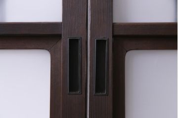 和製アンティーク　ダイヤガラス入り　柔らかな光が差し込むガラス戸4枚組(引き戸、建具)