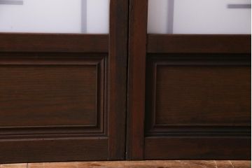 和製アンティーク　ダイヤガラス入り　柔らかな光が差し込むガラス戸4枚組(引き戸、建具)