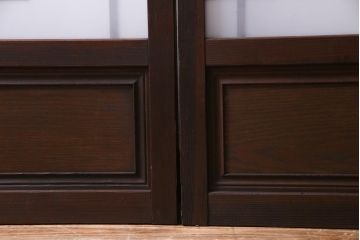 和製アンティーク　ダイヤガラス入り　柔らかな光が差し込むガラス戸4枚組(引き戸、建具)