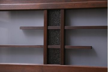 和製アンティーク　ダイヤガラス入り　柔らかな光が差し込むガラス戸4枚組(引き戸、建具)
