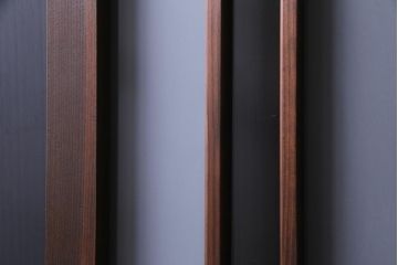 和製アンティーク　レトロな星ガラスを使用したガラス戸(引き戸、建具)2枚組