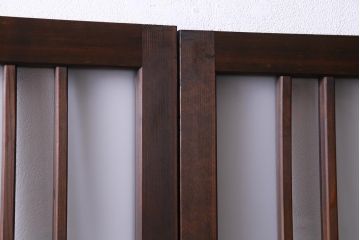 和製アンティーク　レトロな星ガラスを使用したガラス戸(引き戸、建具)2枚組