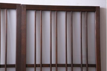 和製アンティーク　レトロな星ガラスを使用したガラス戸(引き戸、建具)2枚組