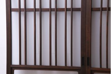 和製アンティーク　レトロな星ガラスを使用したガラス戸(引き戸、建具)2枚組