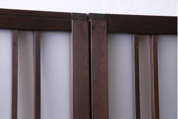 和製アンティーク　レトロな星ガラスを使用したガラス戸(引き戸、建具)2枚組