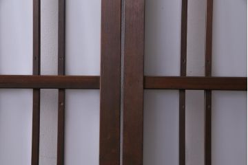 和製アンティーク　レトロな星ガラスを使用したガラス戸(引き戸、建具)2枚組