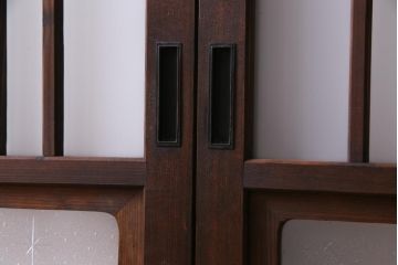和製アンティーク　レトロガラスの魅力がたっぷり詰まったガラス戸(引き戸、建具)4枚組