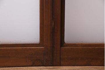 和製アンティーク　レトロガラスの魅力がたっぷり詰まったガラス戸(引き戸、建具)4枚組