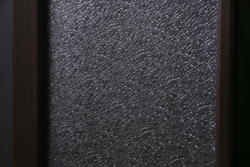 大正ロマン　当時物色ガラス　黄色と緑のアクセントがお洒落なガラス戸2枚セット(引き戸、建具)