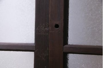 大正ロマン　当時物色ガラス　黄色と緑のアクセントがお洒落なガラス戸2枚セット(引き戸、建具)