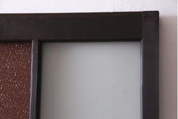 大正ロマン　当時物色ガラス　色とりどりな配色が個性的なガラス戸4枚セット(引き戸、建具)