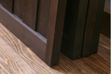 大正ロマン　当時物色ガラス　色とりどりな配色が個性的なガラス戸4枚セット(引き戸、建具)