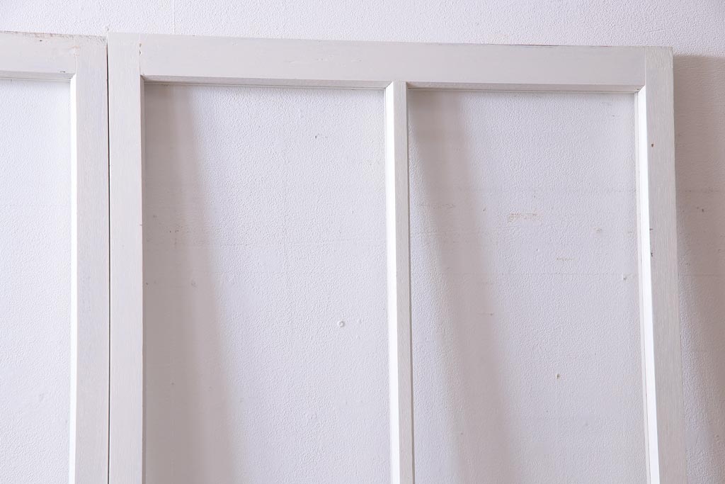 和製アンティーク　シャビーなペイントがお洒落な雰囲気漂うガラス戸2枚セット(建具、引き戸)