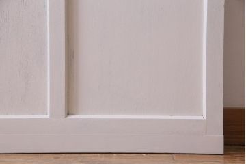 和製アンティーク　シャビーなペイントがお洒落な雰囲気漂うガラス戸2枚セット(建具、引き戸)