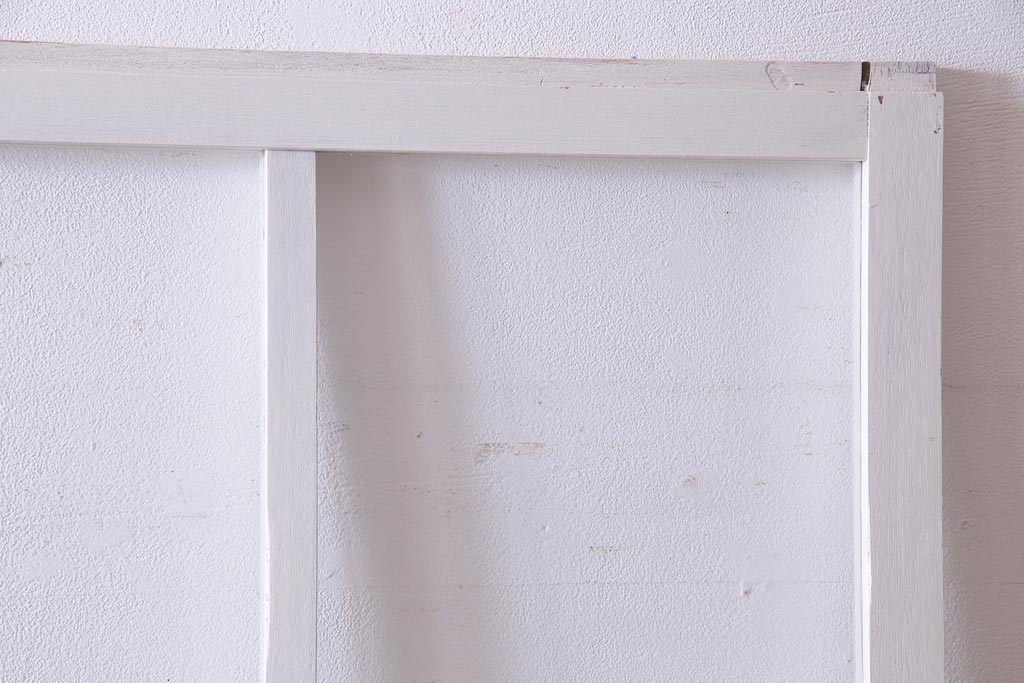 和製アンティーク　シャビーなペイントがお洒落な雰囲気漂うガラス戸2枚セット(建具、引き戸)