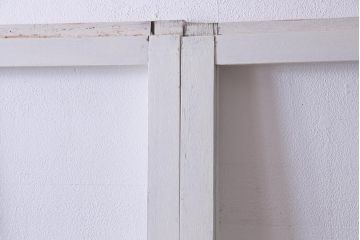 和製アンティーク　シャビーなペイントがお洒落な雰囲気漂うガラス戸2枚セット(建具、引き戸)