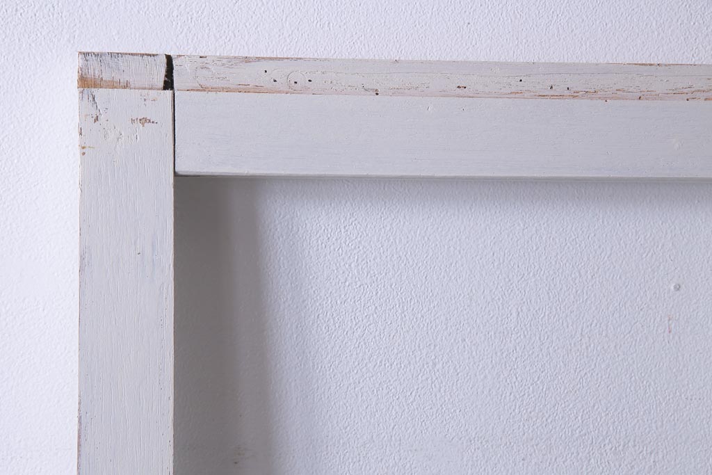 和製アンティーク　シャビーなペイントがお洒落な雰囲気漂うガラス戸2枚セット(建具、引き戸)