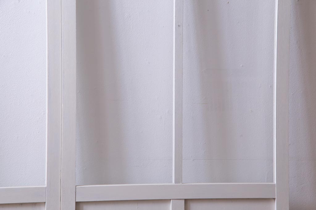 和製アンティーク　シャビーなペイントがお洒落な雰囲気漂うガラス戸2枚セット(建具、引き戸)