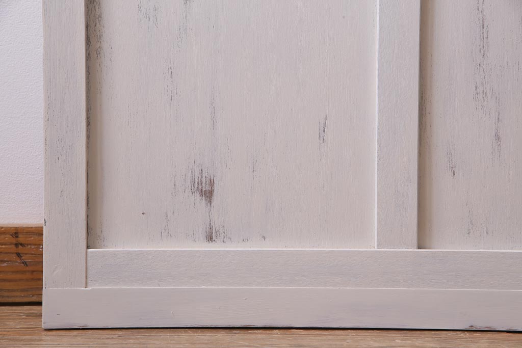 和製アンティーク　シャビーなペイントがお洒落な雰囲気漂うガラス戸2枚セット(建具、引き戸)