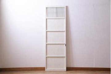 ペイント建具　昭和初期　レトロな印象与える幅狭タイプの板戸1枚(建具)