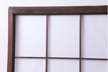 昭和中期　和の風情あふれる佇まいが魅力の雪見障子戸1枚(摺り上げ障子戸、引き戸、擦り上げ障子戸、擦上障子戸、建具)