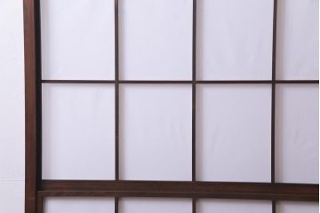 昭和中期　和の風情あふれる佇まいが魅力の雪見障子戸1枚(摺り上げ障子戸、引き戸、擦り上げ障子戸、擦上障子戸、建具)