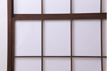 昭和中期　和の風情あふれる佇まいが魅力の雪見障子戸1枚(摺り上げ障子戸、引き戸、擦り上げ障子戸、擦上障子戸、建具)