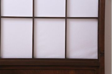 昭和中期　和の風情あふれる佇まいが魅力の雪見障子戸1枚(摺り上げ障子戸、引き戸、擦り上げ障子戸、擦上障子戸、建具)